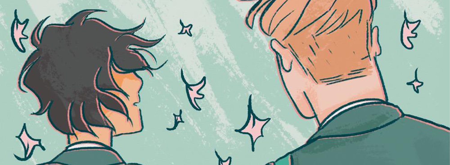 Illustrazione tratta da "Heartstopper. Vol. 1" di  Alice Oseman, Mondadori 2020