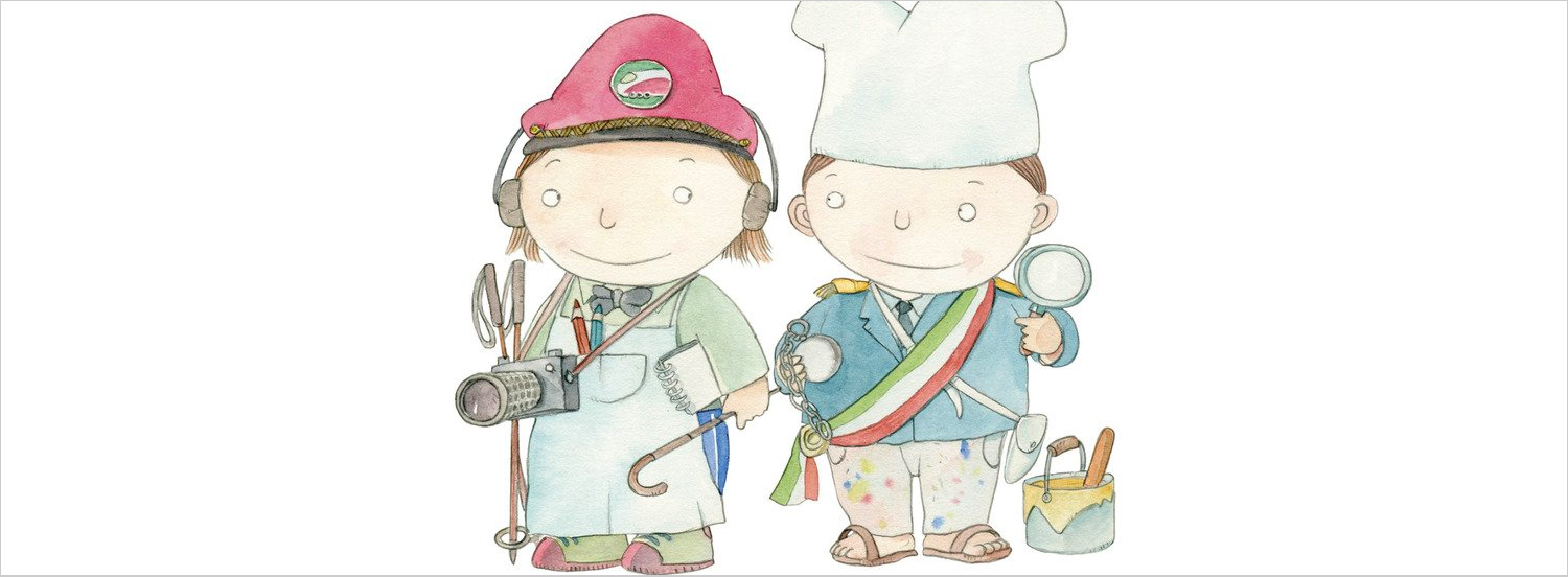 Illustrazione tratta dal libro "Cosa faremo da grandi? Prontuario di mestieri per bambine e bambini, di Irene Biemmi, Settenove, 2015"