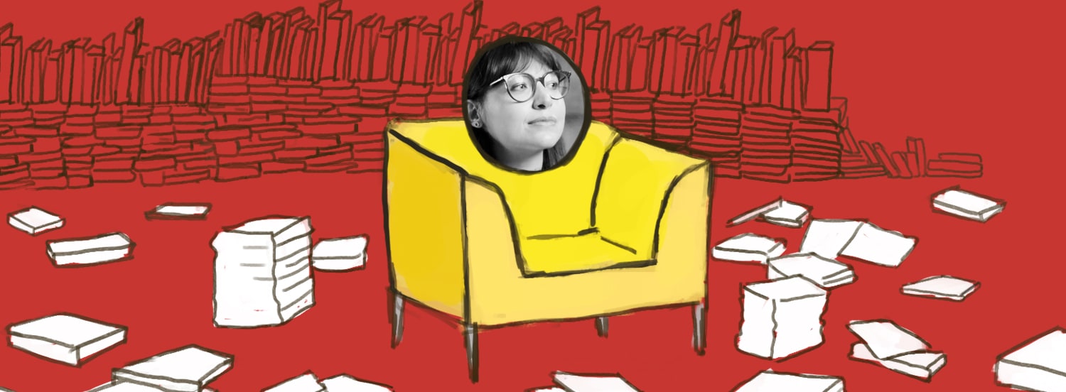 Illustrazione di Laura Bornea, 2021 - la sigla delle interviste "Il profumo delle pagine" è cantata da Laura Salvi - compositore Marco Zoppi