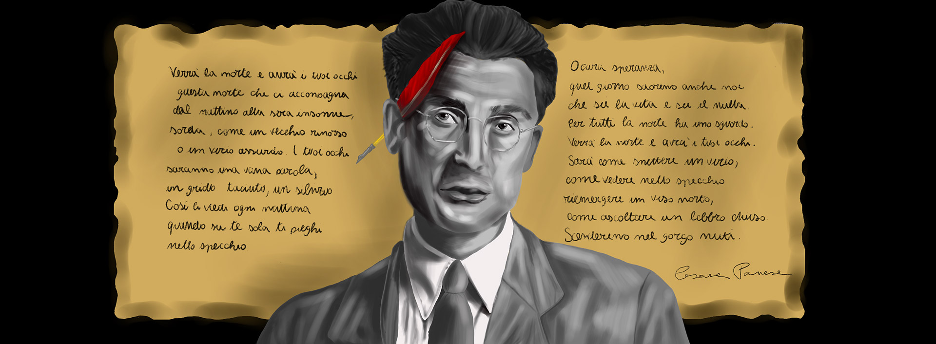 Illustrazione di Alice Gandini, 2024, studentessa del Liceo artistico Volta di Pavia. Tecnica mista