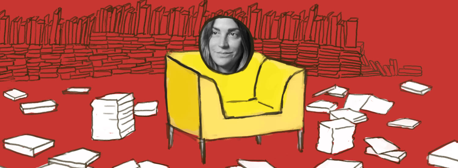 Illustrazione di Laura Bornea, 2021 - la sigla delle interviste "Il profumo delle pagine" è cantata da Laura Salvi - compositore Marco Zoppi