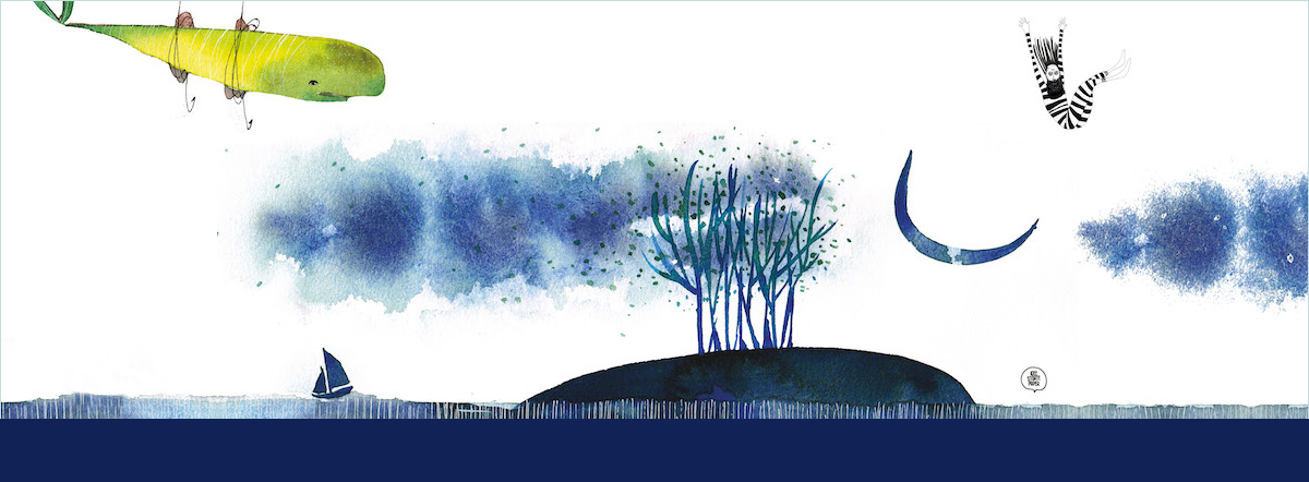 Immagine tratta da "Le balene di Aristotele" di Angelo Bruno, illustrazioni di Rosa Lombardo, Ideestorte 2023