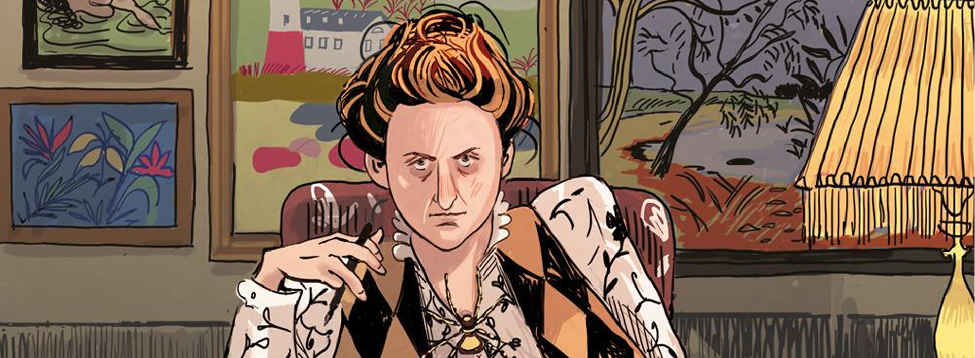 Immagine tratta dal libro "Gertrude Stein e la generazione perduta" di Valentina Grande, illustrazioni di Eva Rossetti, Centauria, 2022