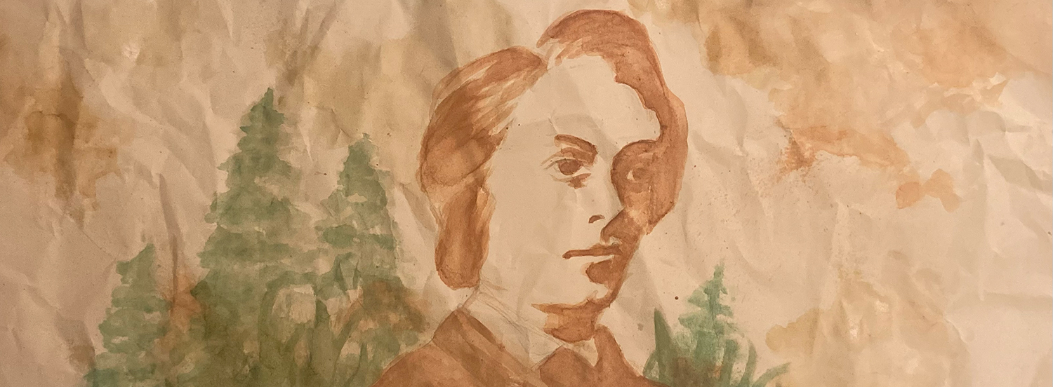 Illustrazione di Emma Lodigiani, 2023, studentessa del Liceo artistico A. Volta di Pavia. Tecnica mista