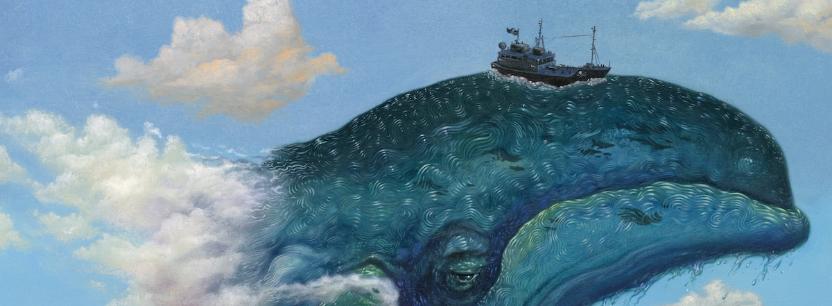 Illustrazione di Lorenzo Mattotti tratta dal libro "Grindadráp", Logos 2019